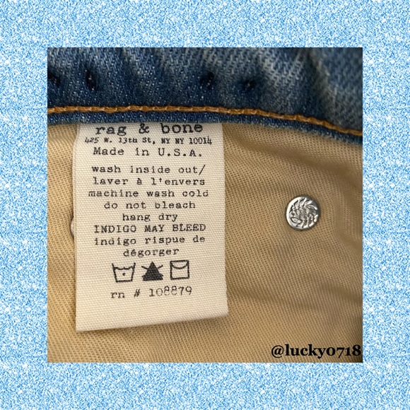 Rag & Bone EUC Skinny Racer Relay Jean Sz 27 - Picture 7 of 7